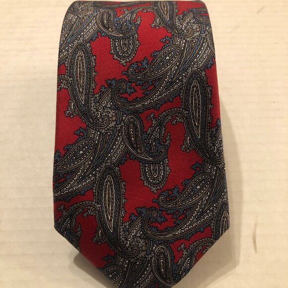 Christian Dior men's new red silk tie3 1/4
